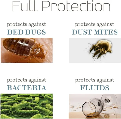 Vista 6 de Funda para colchón con cierre SafeRest, probada en laboratorios a prueba de chinches, de ácaros del polvo e impermeable, transpirable, silenciosa