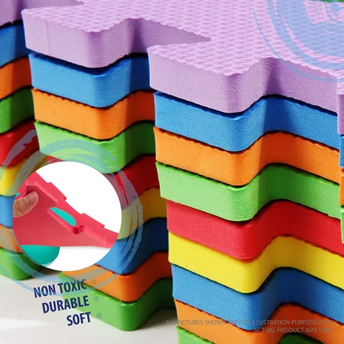 Vista 6 de Deke Home - Tapete de juego de espuma del alfabeto para niños, 36 azulejos de EVA entrelazados, tapete de piso de 72 x 72 pulgadas con letras
