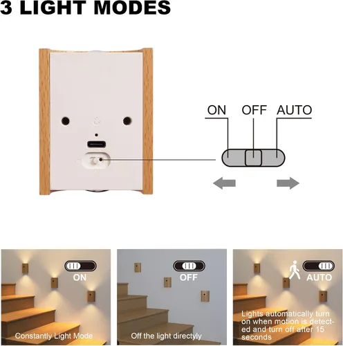 Vista 4 de Aplique de pared con sensor LED de diseño moderno pasillo Haya 1 pc