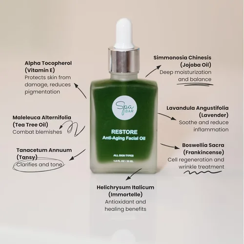Vista 3 de Aceite facial antienvejecimiento para barra de spa, 1 fl oz (1.0 fl oz), aceite facial ligero e hidratante para un brillo radiante, ayuda a suavizar