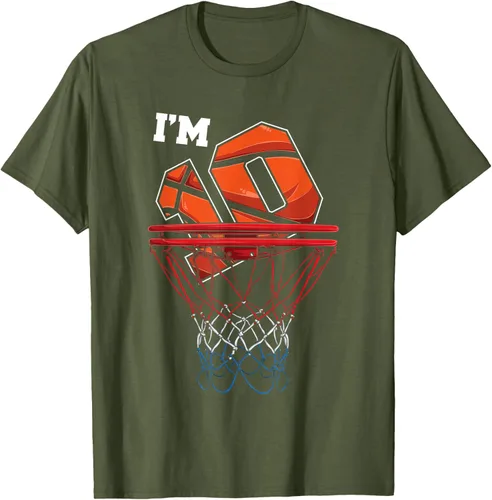 Vista 87 de Camiseta de regalo de cumpleaños con red de baloncesto de 10 años, Negro