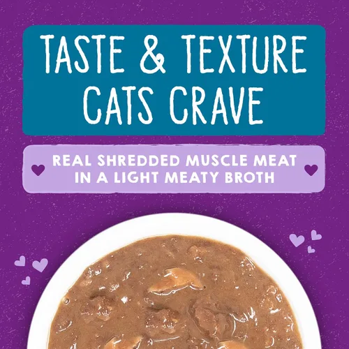 Vista 2 de Stella & Chewy's Carnivore Cravings Savory Shreds - Comida húmeda para gatos - Fórmula de alta humedad con atún y caballa capturados
