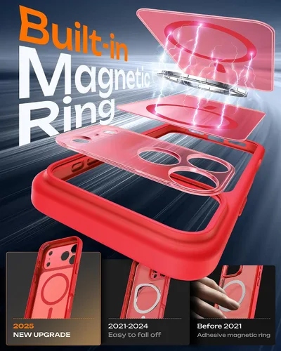 Vista 233 de TOCOL Funda para iPhone 11, compatible con Magsafe, protección completa de cámara, imanes integrados, protección contra caídas, funda translúcida