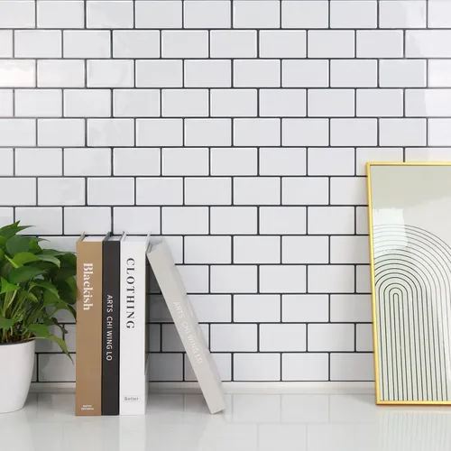 Vista 7 de STICKGOO - Azulejos de metro blancos para despegar y pegar, azulejos adhesivos para cocina (paquete de 1, diseño más grueso)