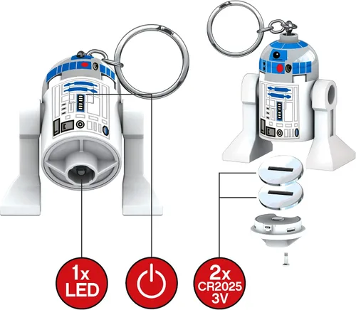 Vista 6 de Llavero linterna LEGO Star Wars, R2-D2, lámpara LED