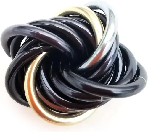 Vista 9 de Bola Fidget Möbii (MultiColor): Herramienta de juguete silenciosa para aliviar el estrés, ansiedad y estimular el ADHD para el hogar, viajes Cromo