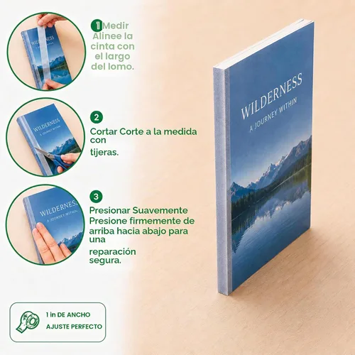 Vista 4 de BookGuard Cinta de reparación de libros transparente, 1 pulgada x 10 yardas, cinta de vinilo transparente para encuadernación de libros, cubiertas