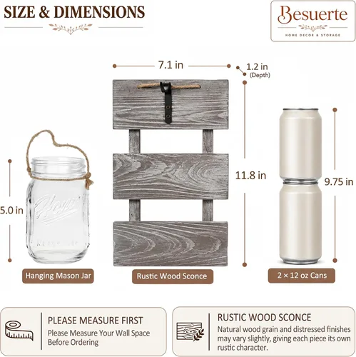 Vista 17 de Decoración rústica de madera para colgar en la pared con tira de luces LED para sala de estar y dormitorio modernos, estilo campestre inspirador