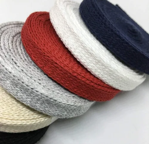 Vista 2 de Anrox Supply Co. cordones de ajuste planos de algodón de 3/8 pulgadas. Cordones. Tira de ajuste de encaje para manijas, lazos