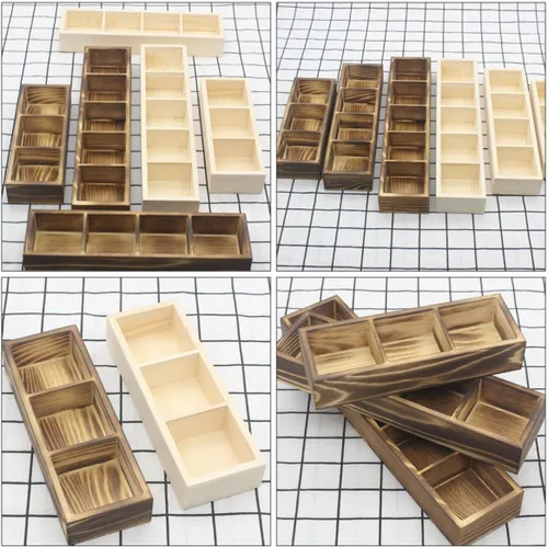 Vista 9 de Wood Tea Bag Holder 3 Compartment Organizer for Coffee Bar Storage