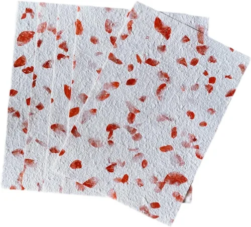 Vista 4 de Flores naturales gruesas hechas a mano, hojas de papel de morera, hojas grandes, 20 x 14 pulgadas, tarjeta de manualidades, ramos, álbumes