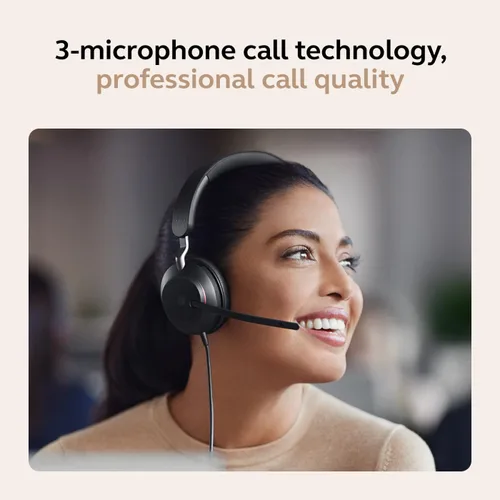 Vista 4 de Jabra Evolve2 40 SE (versión 2026) Auriculares mono con cancelación de ruido con cable - Cuenta con tecnología de llamada de 3 micrófonos y cable