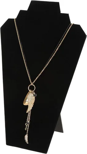 Vista 7 de Foraineam Paquete de 9 exhibidores de collares de 12.5 pulgadas de terciopelo negro para joyería, caballete de exhibición, colgantes, cadenas