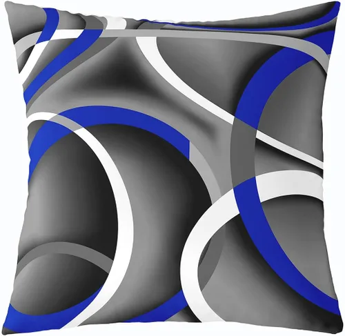 Vista 41 de Funda de almohada moderna con estampado de líneas geométricas de doble cara de 16 x 16 pulgadas, funda de almohada cuadrada suave con remolinos