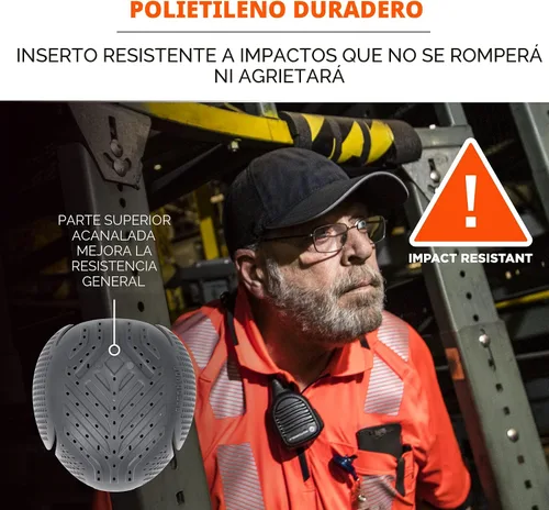 Vista 4 de Inserto universal de tapa de parachoques Ergodyne Skullerz 8945F(x) con ventilación extra, se ajusta a cualquier gorra de béisbol, carbón