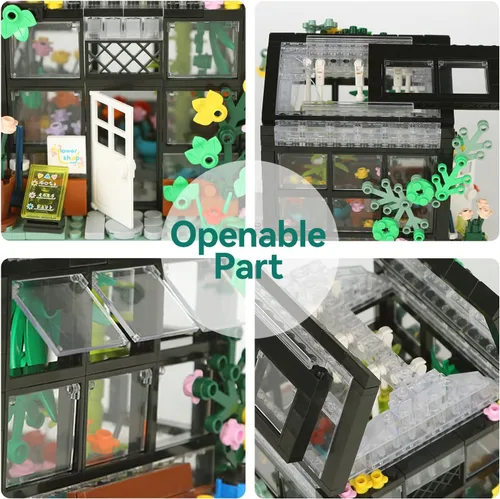 Vista 4 de QLT QIAOLETONG Juego de construcción de casa de flores, compatible con Lego Flowers House crea elegancia y ambiente cálido, con hermosa caja