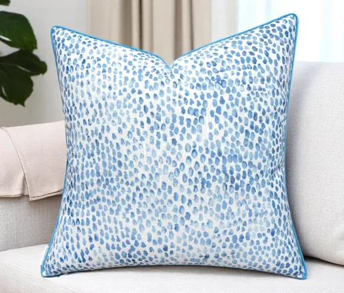 Vista 6 de Booti - Funda de almohada decorativa cuadrada decorativa con estampado, decoración del hogar para sofá, silla, 20 x 20 pulgadas, azul Booti-azul