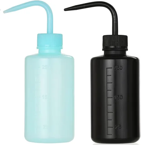 Vista 12 de 2 Botellas de Lavado de Tatuajes 150ml 5oz Chorro de Agua para Riego de Suculentas, Enjuague de Seguridad, Limpieza Médica - Negro y Azul