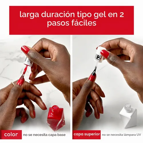 Vista 5 de Essie Gel Couture - Esmalte de uñas de larga duración + kit de capa superior, esmalte de uñas rojo escarlata, Rock The Runway + capa superior