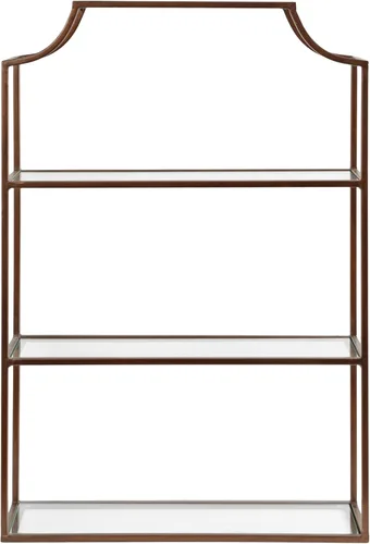 Vista 8 de Kate and Laurel Ciel - Estante de pared de tres niveles, 21 x 30 pulgadas, bronce, estante flotante decorativo y organizador de pared
