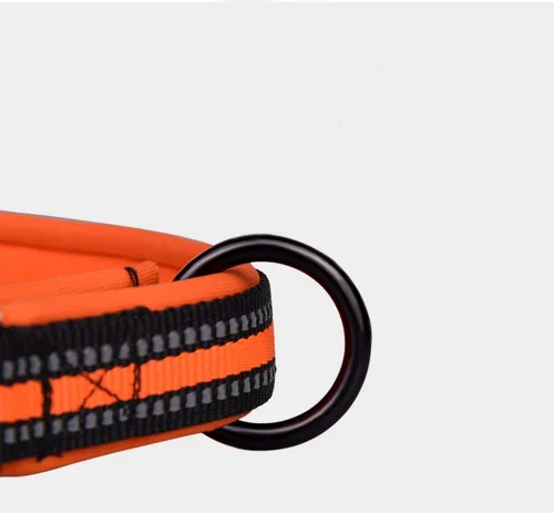Vista 5 de Collar de nailon reflectante para perro con hebilla de seguridad, collares ajustables para mascotas, cómodo collar de perro acolchado de neopreno