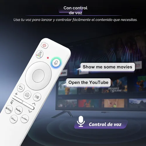 Vista 5 de Control remoto recargable con voz para Samsung - Control remoto inteligente para TV, reemplazo compatible para televisores inteligentes Samsung