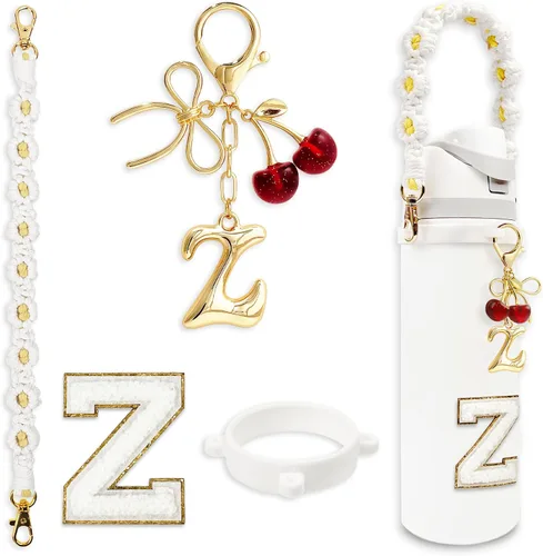 Vista 132 de Letter Handle Strap Accessories with Cute Initial Charm Compatible with Owala Water Bottle 24oz 32oz 40oz Owala Kids