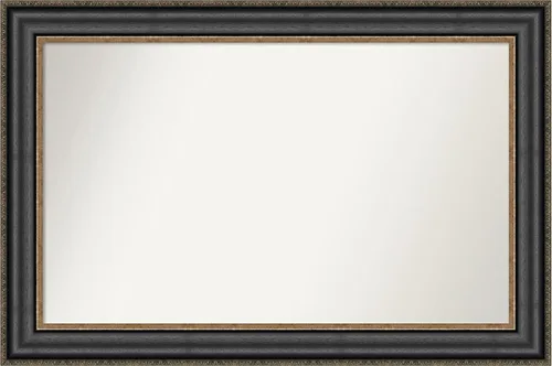 Vista 343 de Amanti Art Espejo personalizado, espejo de baño negro puente, espejo de pared o espejo de tocador de baño sobre el fregadero (26 x 26 pulgadas)