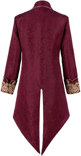 Vista 2 de Crubelon Chaqueta medieval steampunk para hombre, estilo gótico, victoriano, uniforme