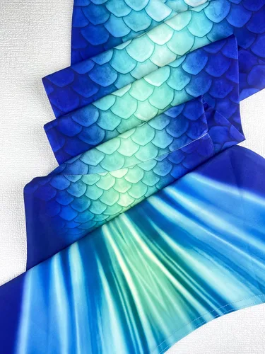 Vista 5 de DNFUN Traje de baño de sirena, sin monoaleta