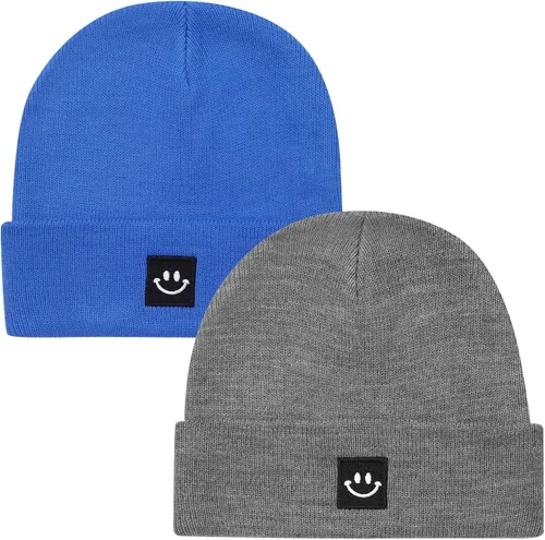 Vista 15 de 2Pack Baby Beanie Knit Toddler Hat for Girls Boys 0-8 Years Paquete de 2 Amy Verde/Gris Claro