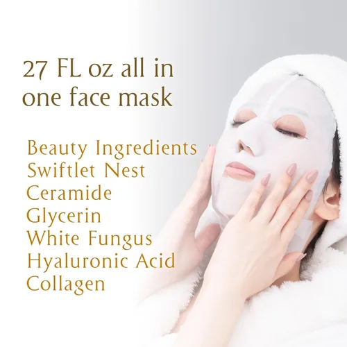 Vista 2 de BI-SU Mascarilla facial Extracto natural de nidos Swiftlet, ácido hialurónico, ceramida, colágeno, escualano, cuidado de la piel japonés