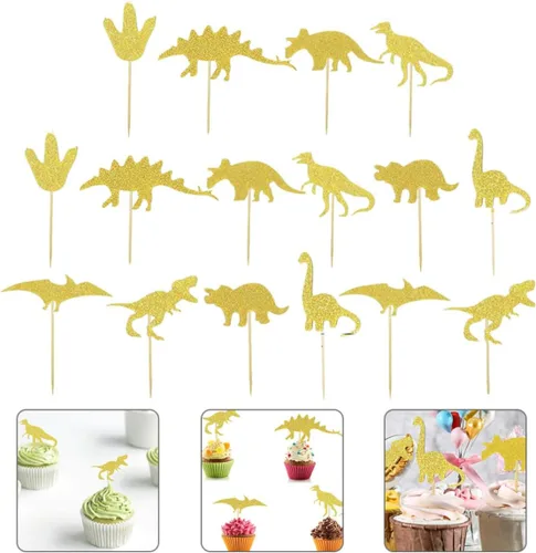 Vista 8 de Dinosaur Designed Cake 16pcs Decorative Topper