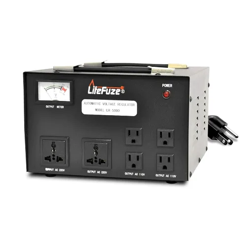 Vista 10 de LiteFuze 1000W Transformador Automático de Voltaje Paso-arriba/Paso-abajo - 110/120v a 220/240v - De Alta Resistencia – Protección de Interruptor