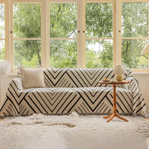 Vista 61 de VClife Funda para silla con acento azteca bohemio de 59 x 71 pulgadas, funda reversible y lavable de felpilla para sillón, color marrón castaño