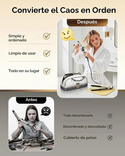 Vista 6 de Mancro Estuche de transporte para Shark FlexStyle, bolsa de viaje acolchada para herramientas para el cabello con alfombrilla resistente al calor