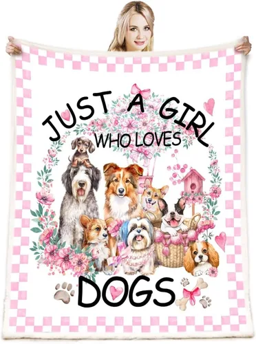 Vista 12 de Manta para Perros Cachorro Felpa Regalo para Niñas Mujeres Niños Perros Animales Amante Mantas Cómodas Ligeras Lindos Cachorros Mascota Sábana Suave