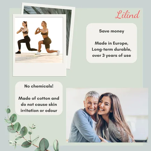 Vista 3 de Lilind ® Paquete de 7 toallas de tela para tanga en flores rojas, 100% algodón orgánico, reutilizables, lavables, toallas sanitarias menstruales