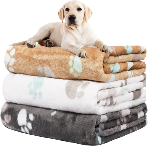 Vista 14 de Rezutan 1 paquete de 3 mantas para perros grandes, 41x31 pulgadas para mantas suaves y mullidas para mascotas y gatos de tamaño mediano, reversibles