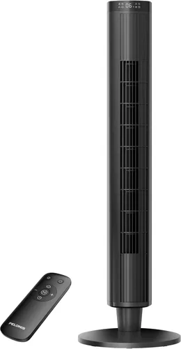 Vista 2 de PELONIS - Ventilador de torre de 42 pulgadas para dormitorio – 26 pies/s, ventilador de torre oscilante de 90° con control remoto, pantalla LED