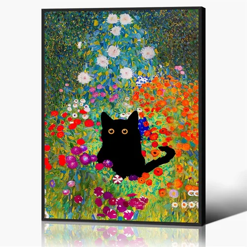 Vista 17 de XMJJQQ Lienzo enmarcado negro de Vincent Van Gogh, arte para pared, impresiones famosas, pintura para dormitorio en Arles, divertido póster estético