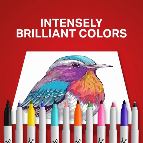 Vista 3 de Sharpie Marcadores permanentes Ultimate Collection marcadores de punta ultrafina y fina, ideales para profesores y aulas, suministros de arte, juego