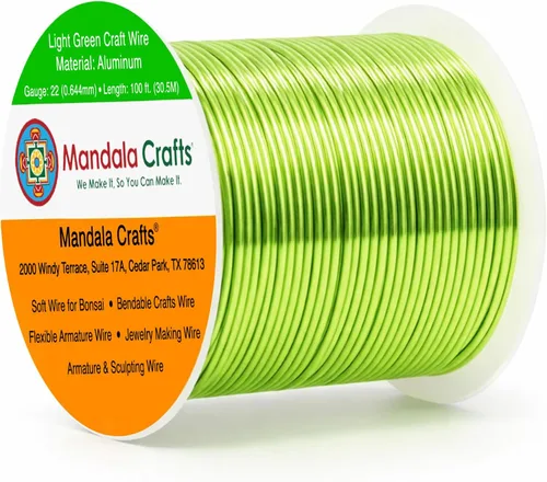 Vista 182 de Mandala Crafts - Alambre de aluminio anodizado de calibre 22 para hacer joyas - 137.2 m de alambre flexible surtido y coloreado - Doble para bonsái