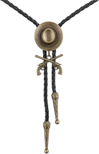 Vista 51 de Jeilwiy Corbata de bolo para hombre, corbatas vaqueras, collar de corbata #44 Elemento de sombrero de vaquero