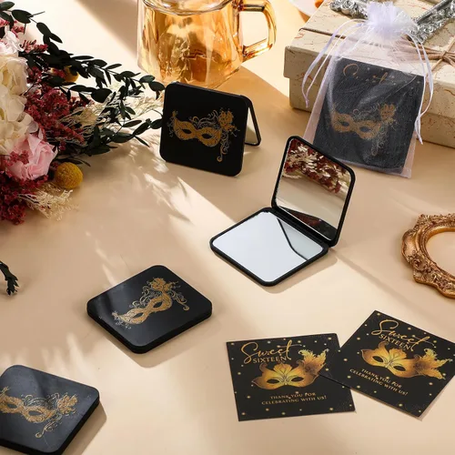Vista 4 de Briwooody - Juego de 18 bolsas para fiestas de máscaras, espejos, tarjetas