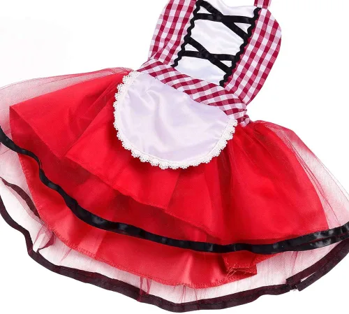 Vista 5 de Disfraz de capucha roja para bebé para Halloween fiesta de Navidad vestido de sol capa con capucha conjunto de 2 piezas Rojo