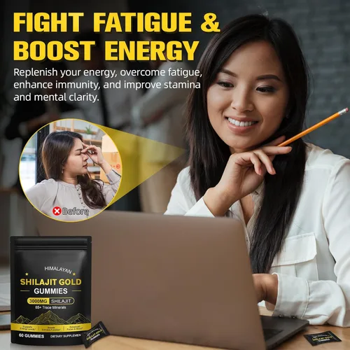 Vista 8 de Shilajit - Gomitas para hombres y mujeres, puras y naturales de oro del Himalaya Shilajit que aumentan la energía, apoyo inmunológico y ayuda a