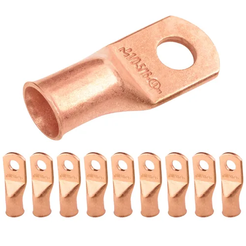 Vista 38 de SELTERM - 5 terminales de anillo resistentes para cable de batería, calibre 1/0 AWG, pernos de 1/2 pulgadas, terminales de calibre 0, ojales