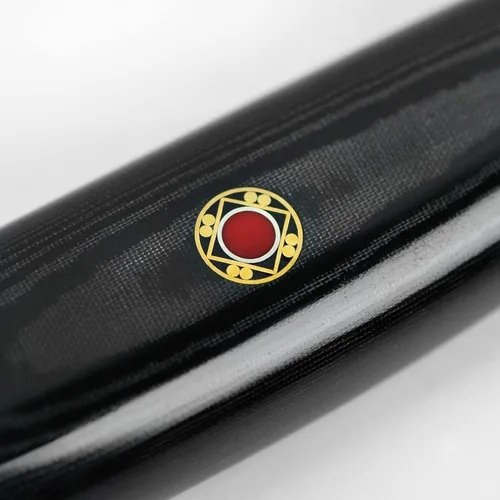 Vista 6 de Enso SG2 Santoku Cuchillo - Fabricado en Japón - 101 capas de acero inoxidable Damasco, 6.5 pulgadas
