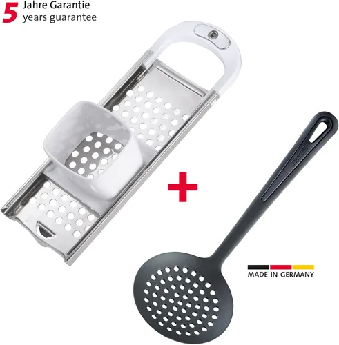 Vista 2 de Westmark 611222E6 - Cortador de spaetzle con trineo de masa, botón y 1 cucharón, acero inoxidable/ABS/PA, blanco/plata/negro